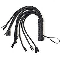 Флогер Кішка, 9 плетених хвостів по 50 см, колір чорний SO5187