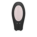 Смарт-вібратор для пар Satisfyer Double Joy Black із широким кліторальним стимулятором SO3898, фото 3