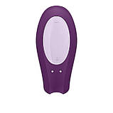Смарт-вібратор для пар Satisfyer Double Joy Violet із широким кліторальним стимулятором SO3899, фото 3