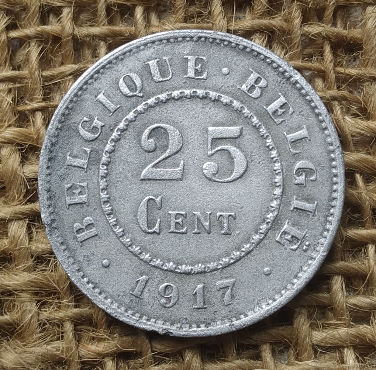 25 сантимiв 1917 року. Бельгiя