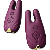 Смарт-вібратор для грудей Zalo - Nave Velvet Purple, пульт ДК, робота через додаток SO7489