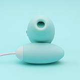 Вакуумний стимулятор з віброяйцем 2-в-1 KISTOY Miss VV Cyan SO3621, фото 4