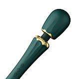 Вібромасажер з насадками Zalo — Kyro Wand Turquoise Green, фото 5