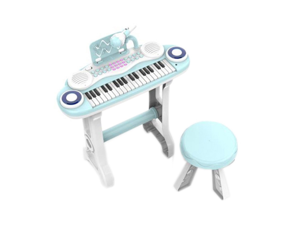 Дитячий синтезатор зі стільчиком 860F 37 клавіш, MP3, регулятор гучності