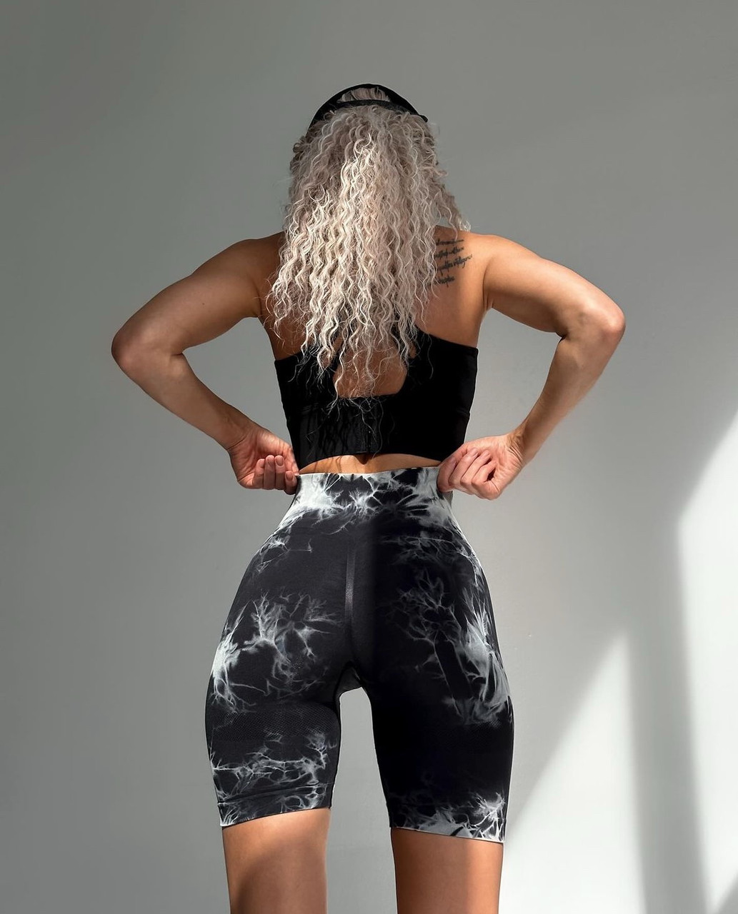 Жіночі велосипедки пуш ап мармурові розмір S, фото 1