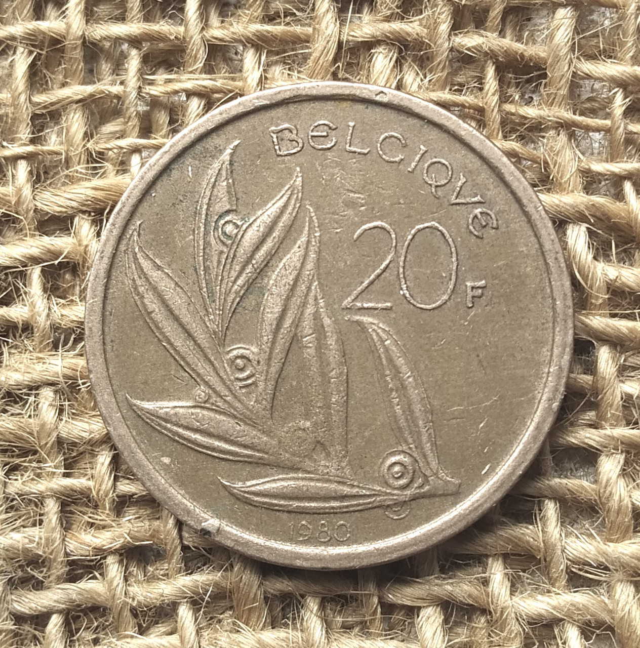 20 франкiв 1980 року. Бельгiя