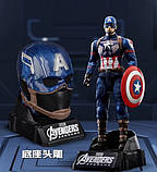 Ігрова фігурка Капітан Америка Captain America MARVEL набір з головою на підставці 19,5 см, фото 3