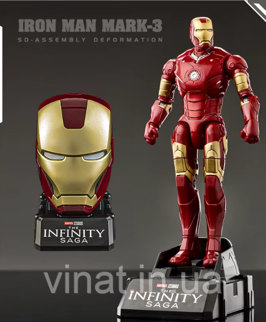 Ігрова фігурка Залізна Людина MARK 3 – Iron Man MARVEL набір з головою на підставці 19,5 см