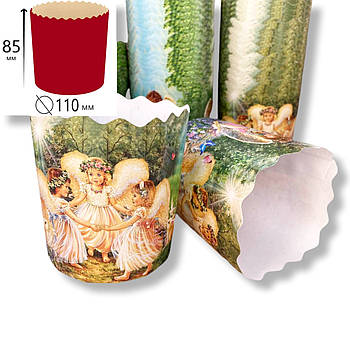 Форми для випікання кулічів паперові ангели розмір 110*85