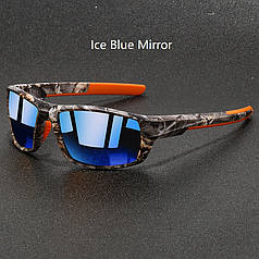 Сонцезахисні окуляри дзеркальні Ice Blue Mirror UV400 Хакі TR90 Polarized Anti-glare