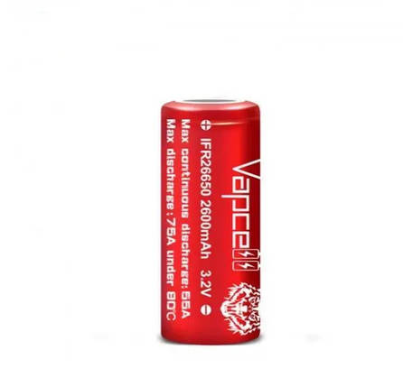 Аккумулятор 26650 LiFePO4 Vapcell IFR26650, 2600mAh, 55A, 3.6/3.2/2.0V, Li-Ion, фото 1