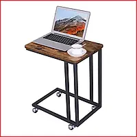 Приліжковий журнальний столик REMI на колесах, Маленький кавовий столик металевий