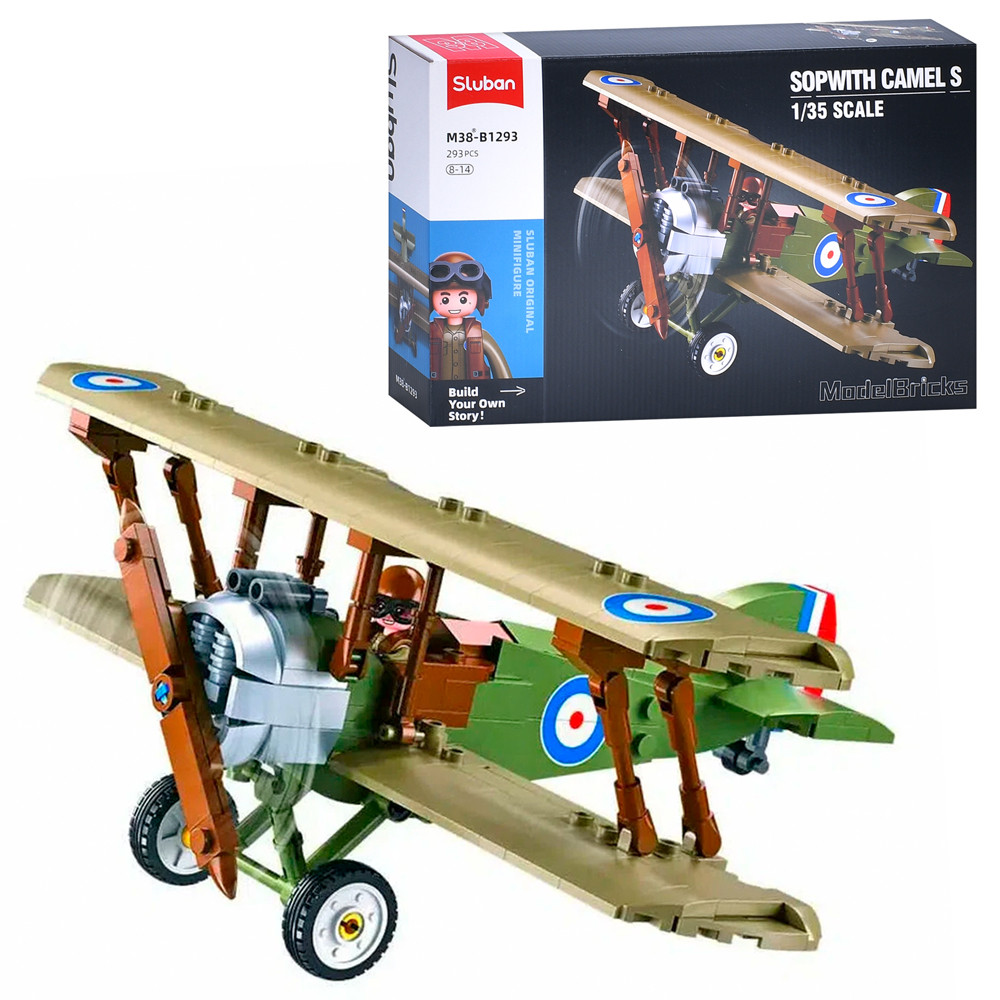 Конструктор SLUBAN M38-B1293 (24шт) військовий літак, 18см, 1:35, 293дет, в кор-ці, 30-19-7см