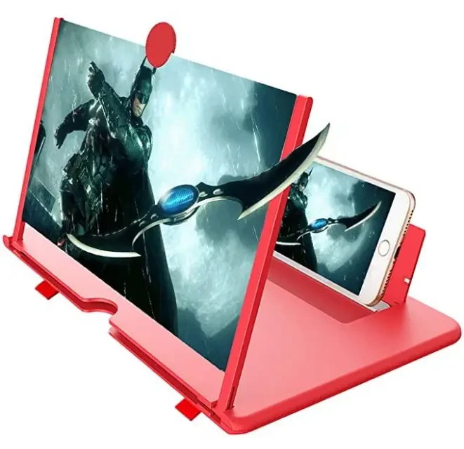 Збільшувач екрана для телефона червоний MOBILE PHONE VIDEO AMPLIFIER 3D збільшувач для смартфонів