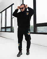 Костюм худі штани дтф чорного кольору петля