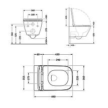 Унітаз підвісний Qtap Robin WHITE Rimless з сидінням Slim Duroplast/ Soft-close, фото 5