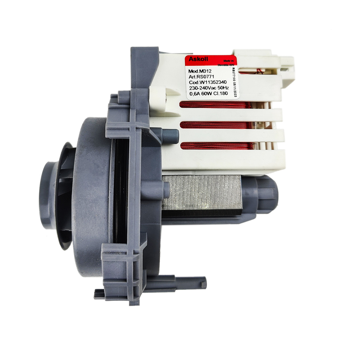 Циркуляційний мотор (помпа) Askoll M311/M312 для посудомийної машини Indesit C00635474 (Whirlpool 488000635474), фото 1