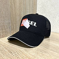 Черная летняя мужская бейсболка, черная кепка с сеткой DIESEL, тракер, 57-58