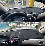 Накидка на панель приладів NISSAN Almera 2 пок. N16 2000-2006 Чохол/накидка на торпеду авто Ніссан Альмера, фото 6