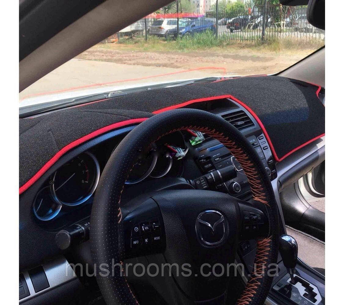 Накидка на торпеду Mazda 6 GH 2007-2013 чохол килимок накидка на панель приладів авто Мазда 6 від сонячних відблисків, фото 1