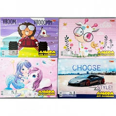 Альбом для малювання А4 8арк скоба 110 г/м2 TIKI 50201-TK