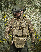 Тактична військова плитоноска з напашником рюкзаком Single Sword Піксель жилет армійський бронежилет під плити