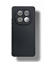 Силіконовий софт тач чохол із мікрофіброю для Poco X7 чорний матовий