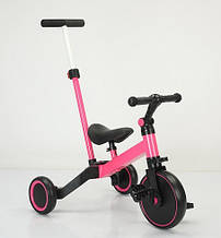 KMTR2451 Велосипед 3-колісний з батьківською ручкою колеса EVA 9,5х5 дюйма, рожевий