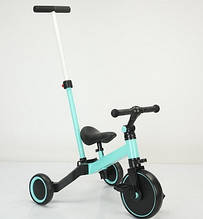 KMTR2452 Велосипед 3-колісний з батьківською ручкою колеса EVA 9,5х5 дюйма, бірюзовий