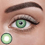 Зелені Лялькові Лінзи з діоптріями  | Контактні лінзи для поганого зору | Натуральні-Природні | Оптичні лінзи, фото 2