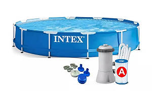 Каркасний басейн Intex 28212 (76*366 см. об'єм: 6503 л. картриджний фільтр-насос 2006 л/год)
