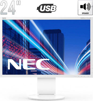 Монітор NEC MultiSync EA244WMi / 24" (1920x1200) IPS / USB-Hub, VGA, DVI, HDMI, DisplayPort, Audio / Вбудовані колонки 2x 1W /, фото 1