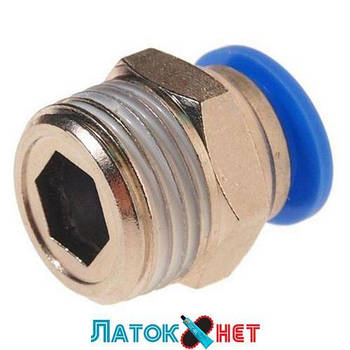 З'єднувач швидкорознімний зовнішня різь 1/2 — пластиковий шланг 12 мм SPC12-04 Airkraft