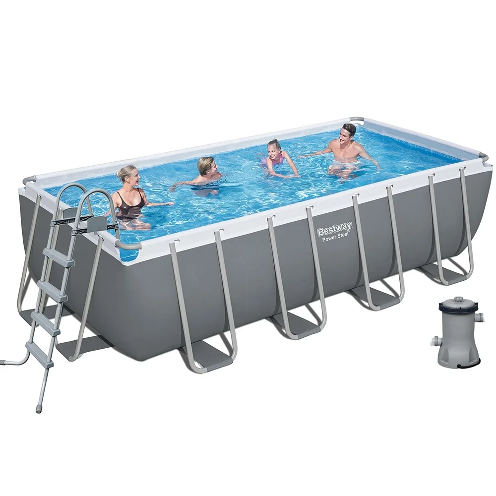 Каркасний басейн Bestway 56670, 488 х 244 х 122 см (3028 л/год, драбина, тент)