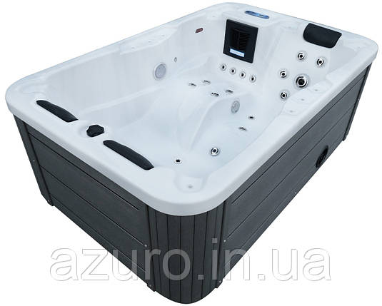 Гідромасажний басейн Aquajoy Alicante (205х130х70 см), Сріблясто-білий мармур, фото 1