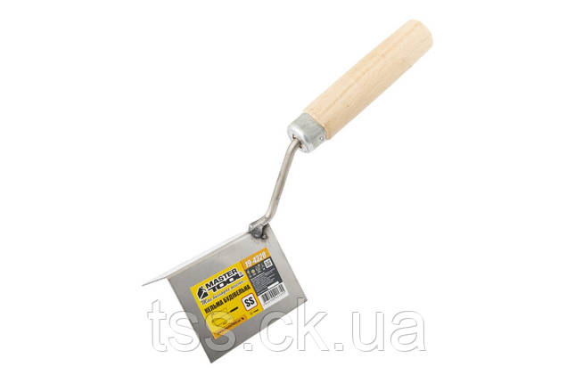 Кельма для зовнішніх кутів MASTERTOOL 60х80 мм неіржавка сталь дерев'яна ручка 19-4320, фото 1