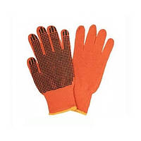 Рукавички в'язані з ПВХ-точкою (помаранчеві) (12пар/уп)