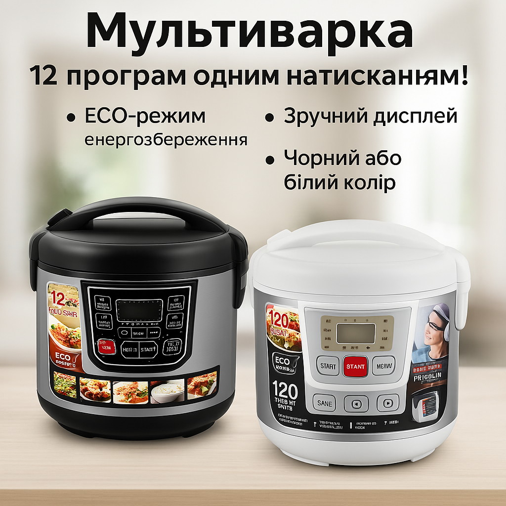 Мультиварка Пароварка Хлібопічка DOMOTEC 12 програм енергозберігаюча