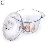 Скляна кастрюля із жароміцного скла 2,5 л, фото 3