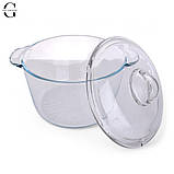 Скляна кастрюля із жароміцного скла 2,5 л, фото 6