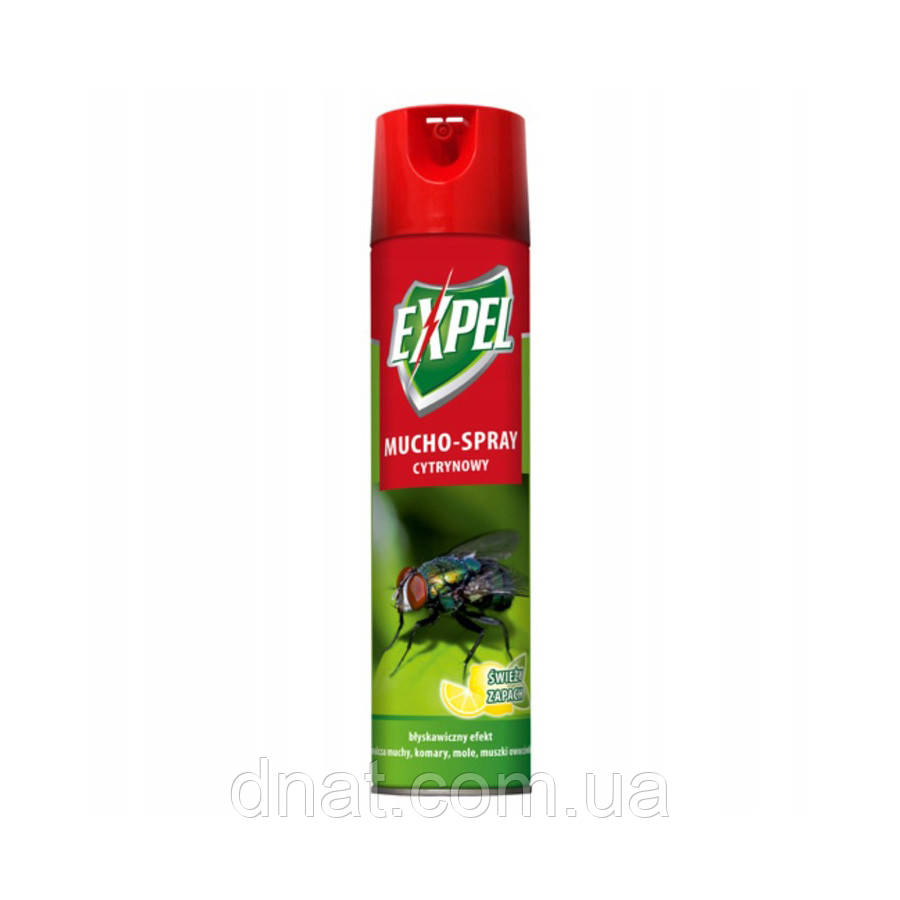 Аерозоль від мух, комарів, молі, мушок Expel цитрусовий, 400мл, фото 1