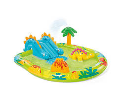 Дитячий надувний басейн "Jurassic Park" з гіркою та фонтанчиком Intex 57166