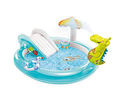 Дитячий надувний басейн "Croco" з гіркою та фонтанчиком Intex 57165