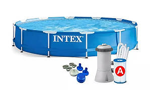 Каркасний басейн Intex 28212 (76*366 см. об'єм: 6503 л. картриджний фільтр-насос 2006 л/год)