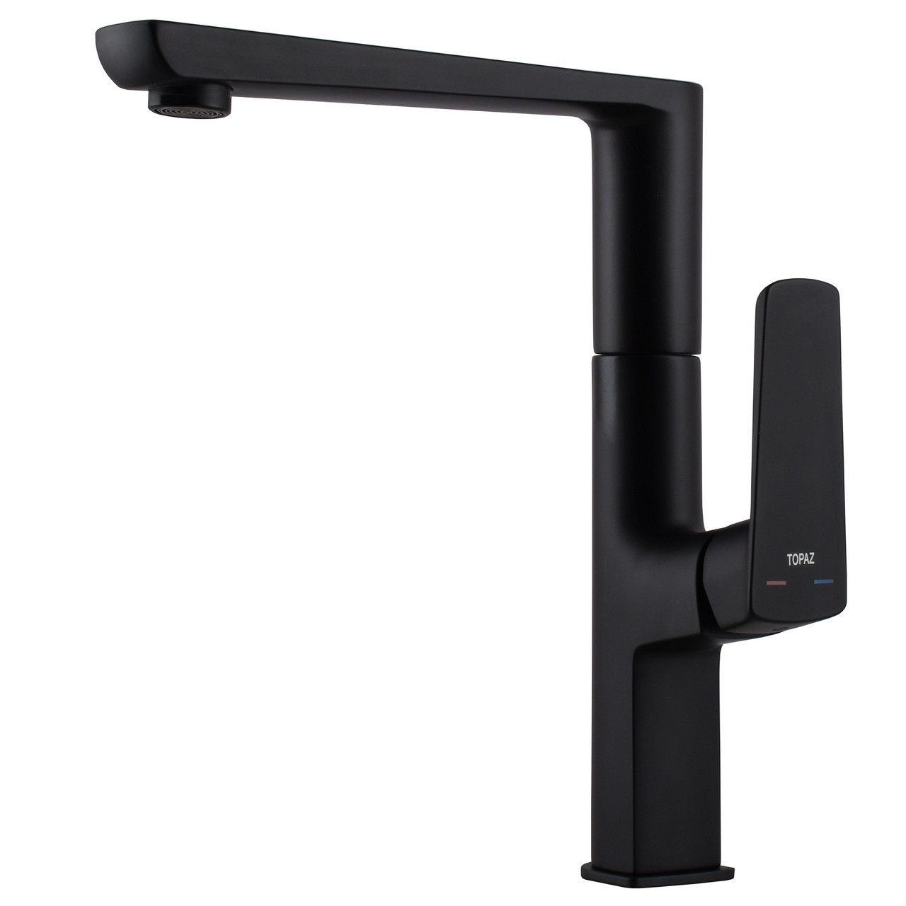 Змішувач для кухні латунний з Г-подібним гусаком TOPAZ LEXI TL 21401-H57-BB Чорний матовий, фото 1