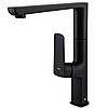 Змішувач для кухні латунний з Г-подібним гусаком TOPAZ LEXI TL 21401-H57-BB Чорний матовий, фото 2