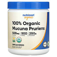Nutricost, 100%-вий органічний мукуна срібляста (Mucuna pruriens), без смакових добавок, 250 г (8,8 унції)
