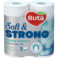 Акція! Паперові рушники Ruta Soft & Strong 3 шари 2 рулони (4820023748651) - За кращою ціною!