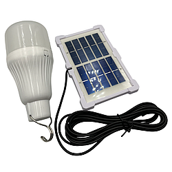 Акумуляторна LED лампа CcLamp CL-022 10W з гачком і сонячною панеллю, 3 режими, біле світло
