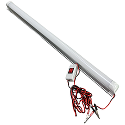 Світлодіодна LED лампа 12V 12W з вимикачем, проводом і крокодилами